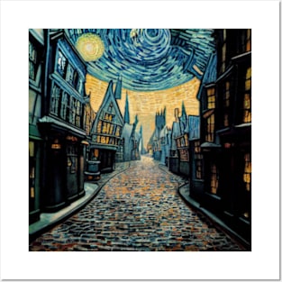 Starry Night in Diagon Alley Posters and Art